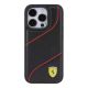 3. Etui Ferrari Perforated Waves Metal Logo na iPhone 15 Pro - czarne
