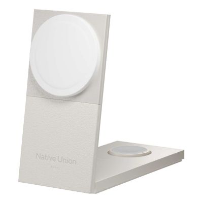 Native Union Rise 3-In-1 Qi2 Smartfon Jasny Szary USB Bezprzewodowe ładowanie Wewnętrzna