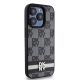 4. Etui DKNY Leather Checkered Mono Pattern & Printed Stripes na iPhone 15 Pro - czarne