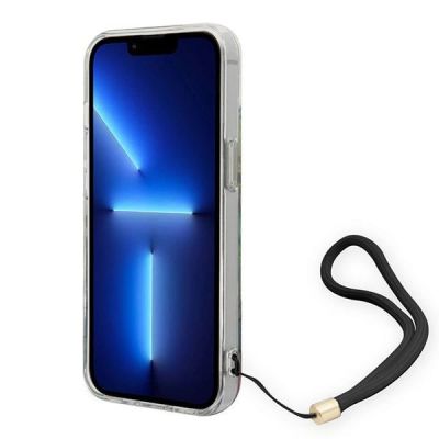 4. Etui Guess Flower Strap na iPhone 14 Plus - niebieskie