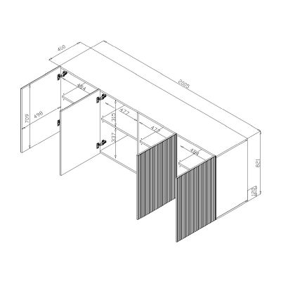 4. Komoda PAFOS 200x40x82 czarny mat