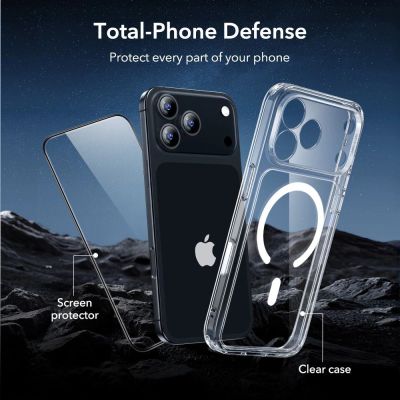 5. Zestaw ESR Classic Hybrid MagSafe + Szkło hartowane na iPhone 17 Pro - przezroczyste
