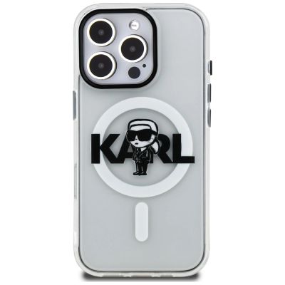 3. Etui Karl Lagerfeld IML Karl Sketch Logo MagSafe na iPhone 16 Pro - przezroczyste