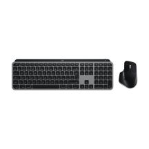 Logitech Master MX Keys S Combo for Mac klawiatura Dołączona myszka Dom/Biuro RF Wireless + Bluetooth QWERTY Amerykański międzynarodowy Aluminium, Czarny
