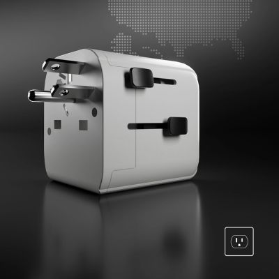 6. Adapter podróżny SBS uniwersalny - EU 2xUSB-A - biały