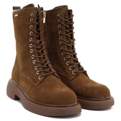 4. Skórzane botki damskie workery zamszowe camel Big Star UU274611