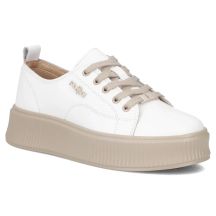 Skórzane półbuty sneakersy na platformie białe Filippo DP6122