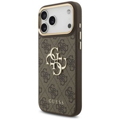 2. Etui Guess 4G Big 4G Classic Logo Big Strap Metal Buttons na iPhone 17 Pro Max - brązowe