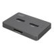 8. Stacja dokująca USB-C 3.2 Gen2 dla dysków SSD M.2 Duo NVMe oraz SATA (max. 2x 4 TB) z czytnikiem kart SD-Express 7.1 (max. 2 TB), czarna