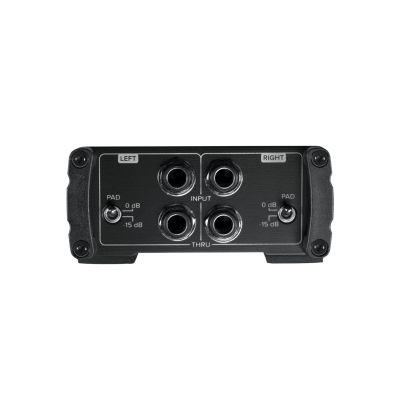 3. Pasywna skrzynka bezpośrednia Mackie MDB-2P na gitarę basową, pianino cyfrowe, gitarę, syntezator, czarna, 20-20000 Hz, 140000 Ohm, 0.002%