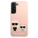 3. Etui Karl Lagerfeld Silicone Ikonik Karl&Choupette na Samsung Galaxy S22+ - jasnoróżowe