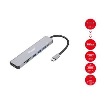 5. Equip 133494 stacja dokująca Przewodowa USB 3.2 Gen 1 (3.1 Gen 1) Type-C Srebrny