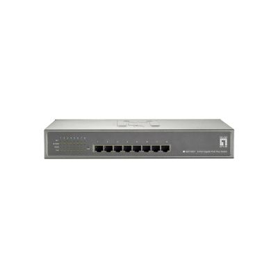3. Przełącznik LevelOne GB PoE+ 8-portowy 19-calowy 123W 1Gbps