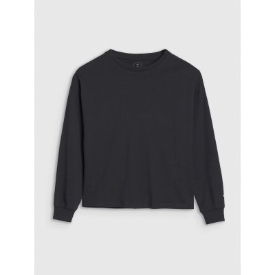 2. Longsleeve oversize gładki dziewczęcy 4F 4FJWSS25TLONF377-20S