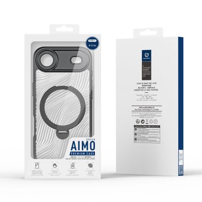 9. Etui Dux Ducis Aimo Mag z pierścieniem magnetycznym i podstawką na iPhone 17 Air – czarne