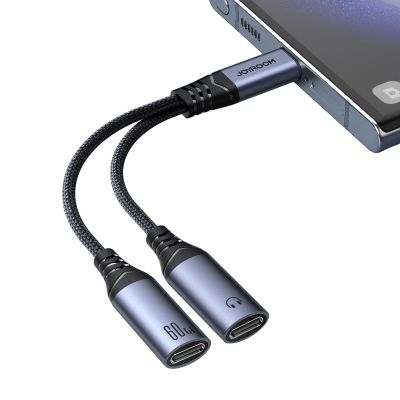 8. Adapter DAC 2w1 Joyroom SY-C03 USB-C do 2x USB-C - czarny