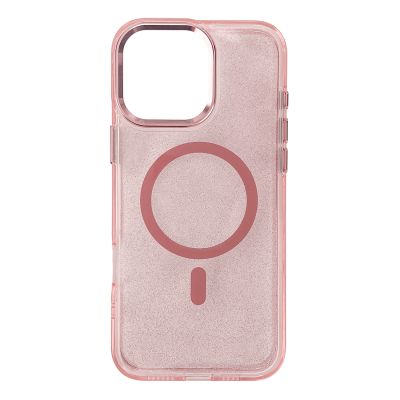 Etui Glitter Case MagSafe na iPhone 16 Pro Max - różowe z brokatem