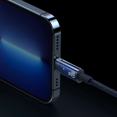 8. Kabel Baseus CATS000003 Lightning - USB-C 20W 480Mb/s 1m - niebieski