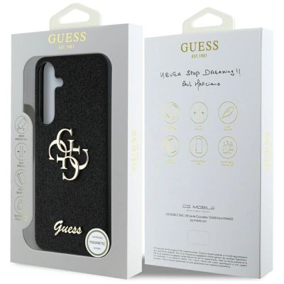8. Etui Guess Fixed Glitter Big 4G Metal Logo do Samsung Galaxy S25 Plus czarny