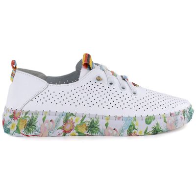 2. Skórzane półbuty damskie ażurowe białe Artiker 58C0597