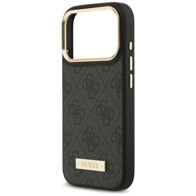 6. Etui Guess 4G Logo Plate MagSafe na iPhone 17 Pro -czarne
