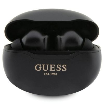 Słuchawki Bluetooth Guess Classic EST TWS + stacja dokująca - czarne