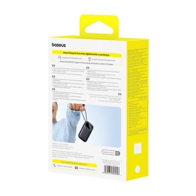 6. Powerbank Baseus EnerFill FC31 10000mAh 45W z kablami USB-C i Lightning - czarny