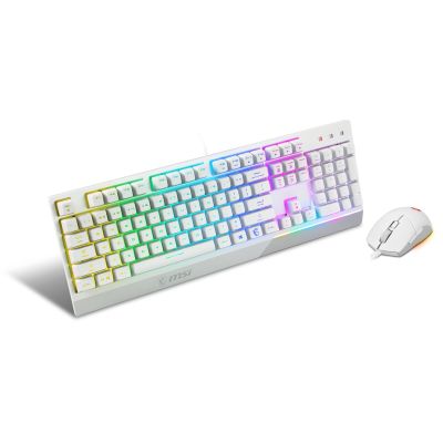 MSI S11-04DE305-CLA klawiatura Dołączona myszka Gaming USB QWERTZ Niemiecki Biały