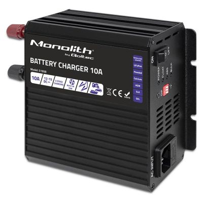 7. Inteligentna ładowarka Qoltec Monolith do akumulatorów LiFePO4 AGM GEL SLA 10A 12V