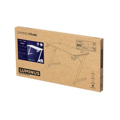 13. Biurko gamingowe TRUST GXT 709W LUMINUS RGB WHITE