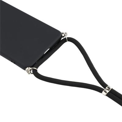 6. Etui na Samsung Galaxy A37 5G z wyściółką z włókna i paskiem crossbody - czarne