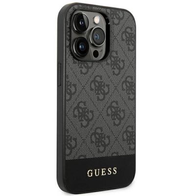 4. Etui Guess 4G Stripe Collection na iPhone 14 Pro - szare