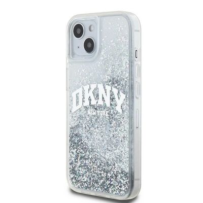 2. Etui DKNY Liquid Glitter Big Logo na iPhone 15 / 14 / 13 - białe