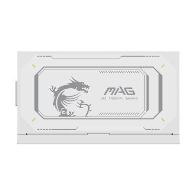 8. MSI MAG A1000GL PCIE5 WHITE moduł zasilaczy 1000 W 24-pin ATX ATX Biały