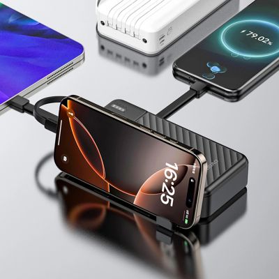 6. Powerbank Dudao K11 Pro 20000mAh z wbudowanymi kablami - czarny