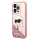 2. Etui Karl Lagerfeld Glitter Karl's Head na iPhone 14 Pro Max - różowe