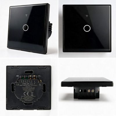 6. QOLTEC WŁĄCZNIK/WYŁĄCZNIK ŚWIATŁA | DOTYKOWY 1-KANAŁOWY | WI-FI | TIMER | TUYA | CZARNY