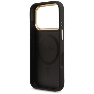 7. Etui Guess 4G Strass Logo MagSafe na iPhone 17 Pro - czarne