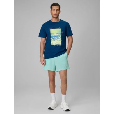 4. T-shirt regular z nadrukiem męski 4F 4FWSS26TTSHM2783-46S
