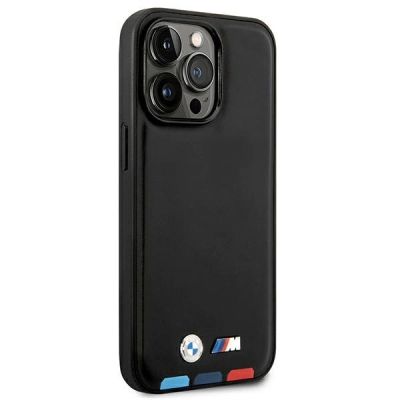 4. Etui BMW Leather Stamp Tricolor MagSafe na iPhone 14 Pro Max - czarne