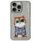 Etui Nimmy Glasses Cool Cat na iPhone 15 Pro - szare