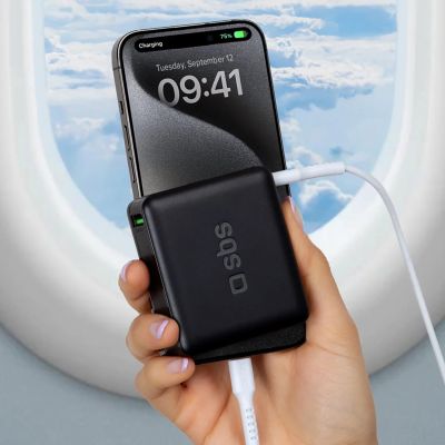 9. Powerbank SBS 20000mAh 65W PD AFC USB-C USB-A do laptopa, tabletu, smartfona - czarny