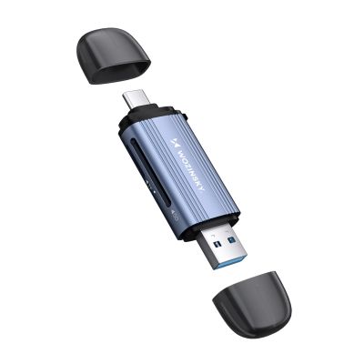 5. Czytnik kart pamięci Wozinsky WCR-5G do SD i microSD USB-A 3.0 / USB-C 3.0 aluminiowy - szary