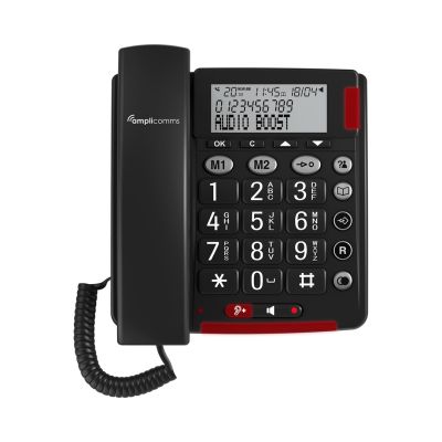 amplicomms Bigtel 48 Plus Telefon analogowy Nazwa i identyfikacja dzwoniącego Ciemny Szary