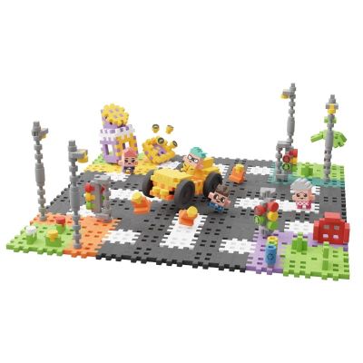 8. Klocki konstrukcyjne Marioinex Mini Waffle - City: Ulica, 280 elementów