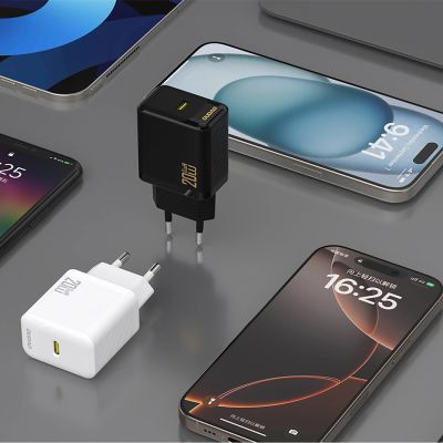 5. Ładowarka sieciowa Dudao A26LEU PD 20W GaN USB-C z kablem USB-C - Lightning - czarna