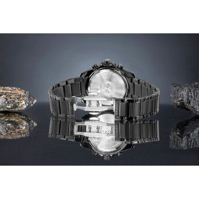 6. Zegarek Męski Giewont Chronograph Sapphire Czarno Tytanowy GW3970-B1