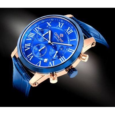 2. Zegarek Męski Giewont Chronograph Sapphire Miedziano Niebieski GW6260-A5
