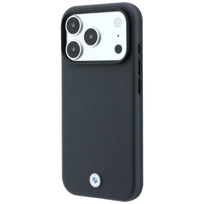 2. Etui BMW Sign Kevlar Metal Logo MagSafe na iPhone 18 Pro Max / 17 Pro Max - ciemnoszare