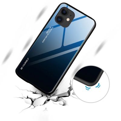 6. Gradient Glass etui pokrowiec nakładka ze szkła hartowanego iPhone 12 mini czarno-czerwony